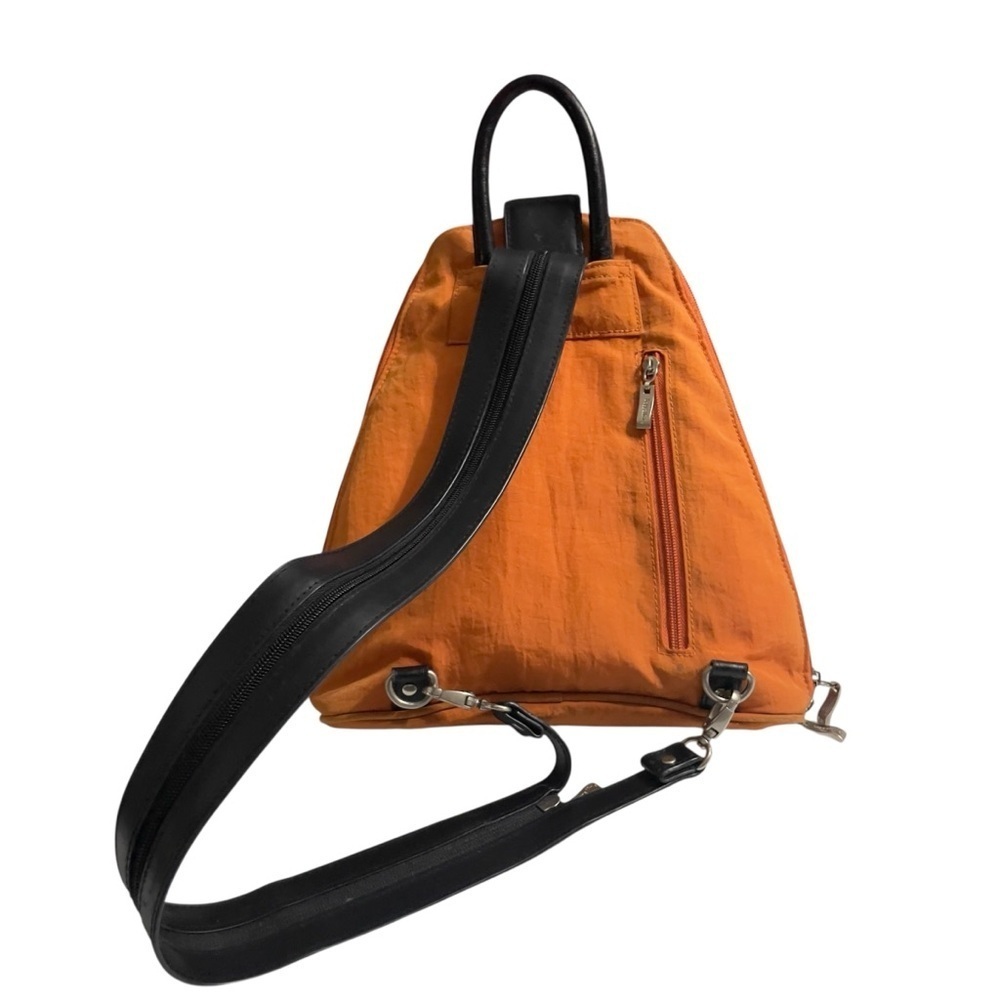 VTG Baggallini Metro Convertible Backpack Nylon Rust Orange Red - Picture 2 of 12